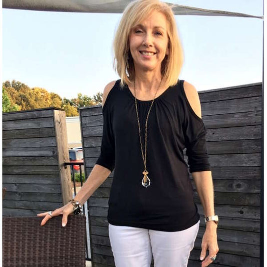 Fashion Over Fifty: Cold Shoulder Top-By Rhoda, from Southern Hospitality