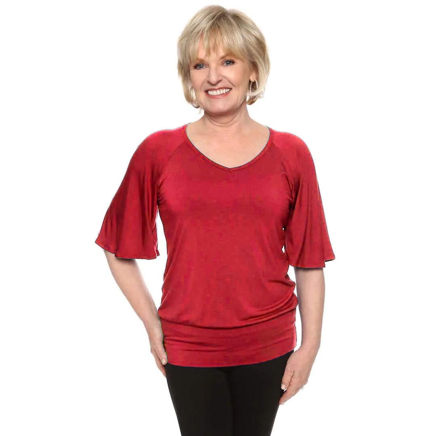Bell Sleeved V-neck womans top